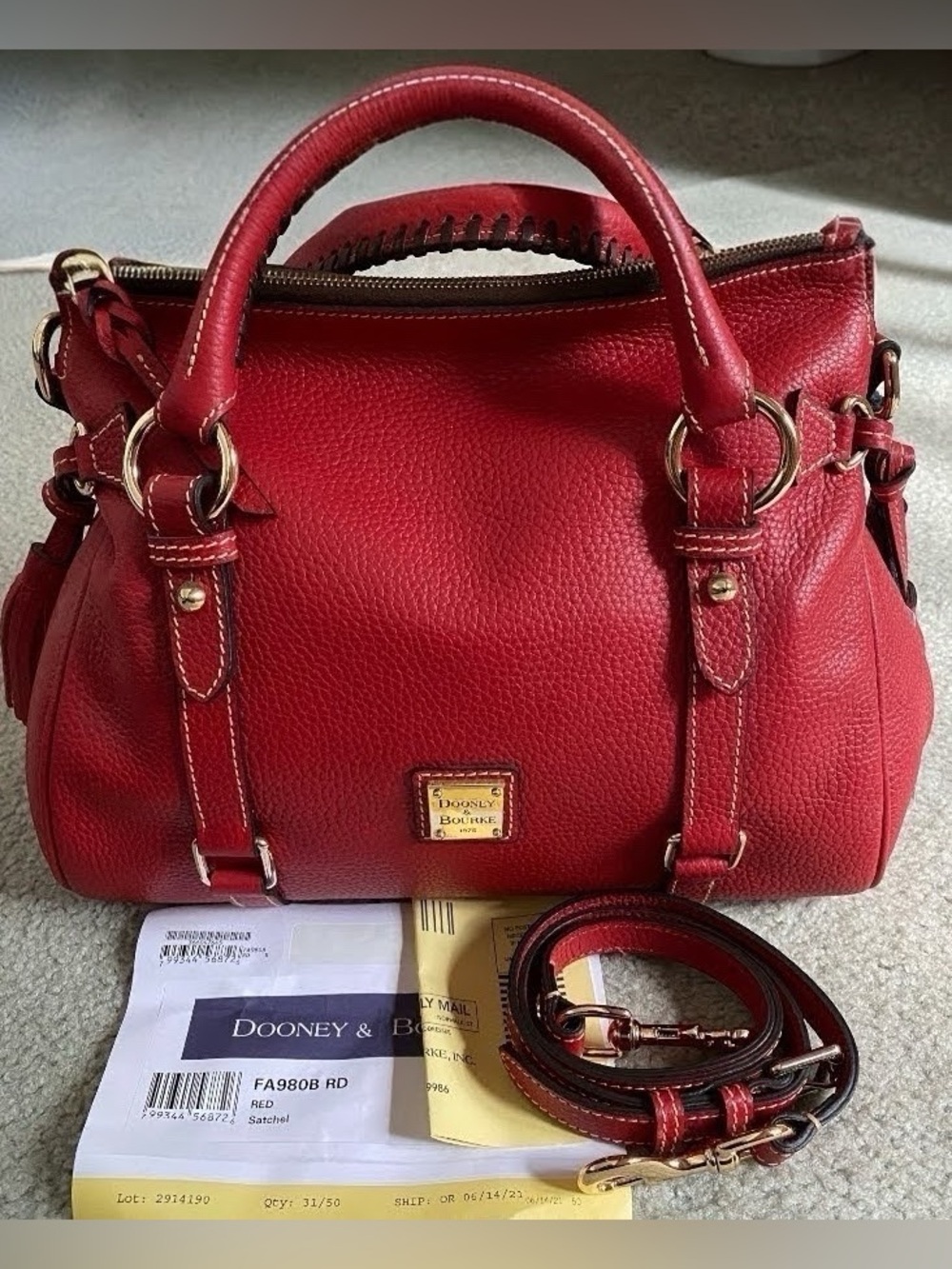 Dooney and Bourke pebble grain satchel Made in USA